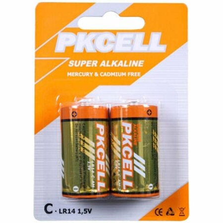 PKCELL 1.5V Alkaline C Size Battery, 2PK PK130288